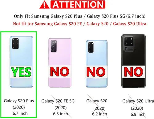 Vista 2 de Funda para Galaxy S20 Plus, con protector de pantalla HD [prueba de caídas de grado militar] Funda protectora resistente a prueba de golpes