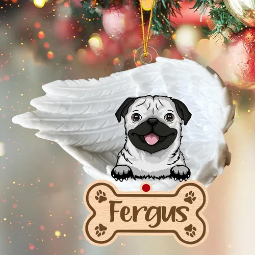 Vista 95 de Adorno de perro afgano de 1 ángel, adorno acrílico 2D personalizado conmemorativo para perros, regalo por pérdida de mascotas, regalo