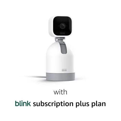 Vista 8 de Cámara Blink Mini con paneo e inclinación (modelo más reciente), Cámara de seguridad, enchufable y giratoria para interiores, audio bidireccional