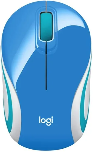 Vista 2 de Logitech Ratón Inalámbrico Mini M187 Ultraportátil, Seguimiento Óptico 1000 DPI, 3 Botones, PC/Mac/Laptop - Azul Palacio Blossom
