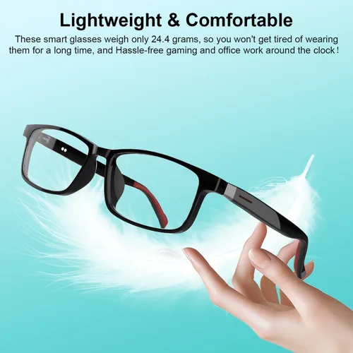 Vista 8 de GenXenon Lentes inteligentes para hombres y mujeres, lentes Bluetooth con bloqueo de luz azul con patillas extraíbles, diseño de orejas abiertas