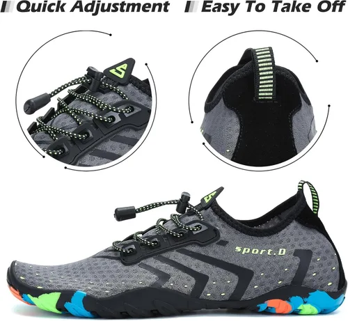 Vista 5 de Mishansha - Zapatos de agua para hombres y mujeres, secado rápido, para natación, buceo, surf, deportes acuáticos, piscina, playa, senderismo, yoga.