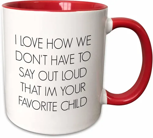 Vista 8 de 3dRose I Love How We Don't Have to Say Out Loud I'm Your Favorite Child - Taza de dos tonos, 11 onzas, color negro