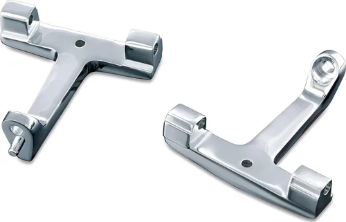 Vista 2 de Kuryakyn 7926 Estriberas de motocicleta: Estriberas ajustables para pasajero para motocicletas Harley-Davidson de 1993-2006 con montaje fijo Cromado