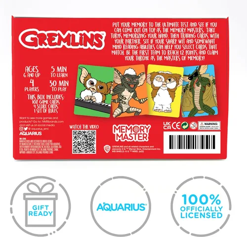 Vista 8 de AQUARIUS Gremlins Memory Master Card Game – Divertido juego de fiesta familiar para niños, adolescentes y adultos – Regalo de noche de juego