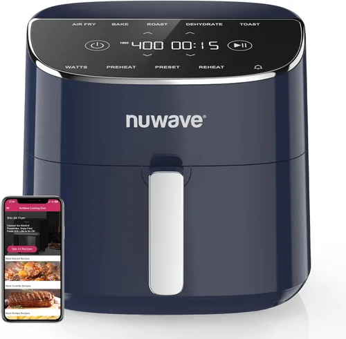 Vista 13 de Nuwave Brio Plus - Freidora de aire de 8 cuartos de galón, nuevo y mejorado, revestimiento de cerámica sin PFAS