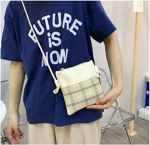 Vista 4 de Hopecn Juego de 5 mochilas kawaii a cuadros para mujer, bonita bolsa estética verde salvia, mochila escolar para mayores de 6 años.