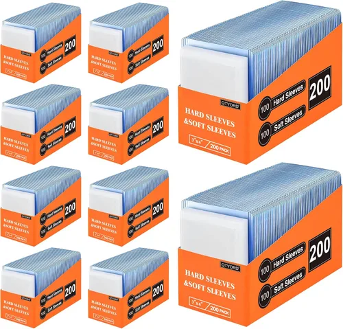 Vista 10 de 200 fundas para tarjetas de plástico duro, protector de tarjetas de béisbol