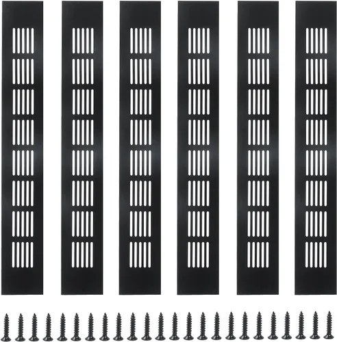 Vista 17 de Geesatis Cubiertas de ventilación para piso, gabinete, pared, techo – Rejilla de aluminio resistente a la oxidación con tornillos, paquete de 2