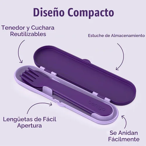 Vista 5 de Bentgo® Kids Prints - Lonchera infantil de 5 compartimentos estilo Bento, con utensilios de plástico reutilizables (unicornio)