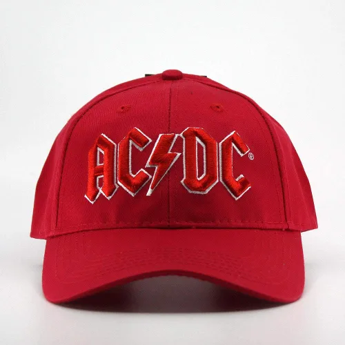 Vista 2 de Gorra de béisbol ajustable con banda de roca dura de color rojo y blanco, Beísbol, talla única
