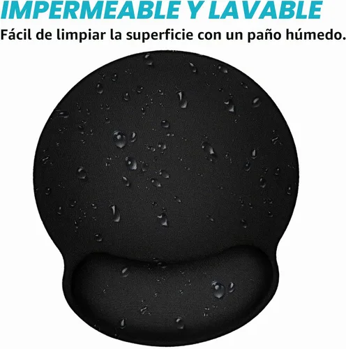 Vista 7 de Paquete de 3 alfombrillas ergonómicas para mouse con soporte para reposamuñecas, alfombrilla de mouse redonda para juegos con superficie lisa y base