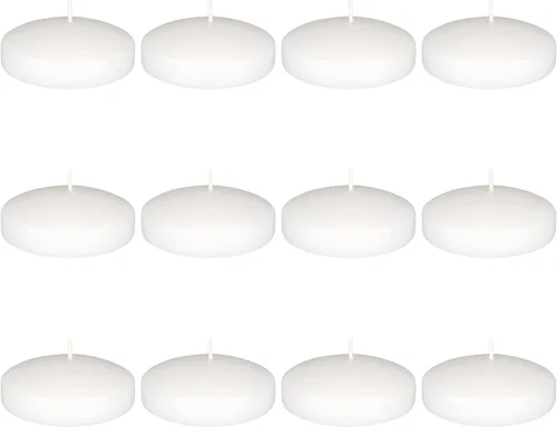 Vista 16 de Mega Candles 4 velas flotantes negras sin perfume, vela de cera vertida a mano de 3 pulgadas de diámetro, decoración del hogar, recepciones de boda