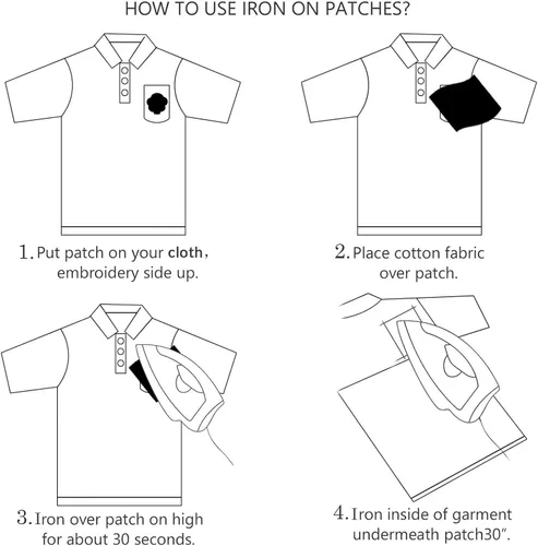 Vista 6 de Parches de letras para planchar, 5 piezas de letras individuales bordadas completas para ropa, vestido, sombrero, jeans, accesorios de bricolaje