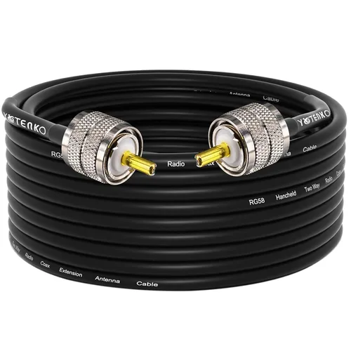 Vista 33 de Cable de puente PL259 de 1 pie - Cable coaxial RG58 de 15 pulgadas corto 50 ohmios coaxial para medidor SWR radio de radioaficionado radio CB