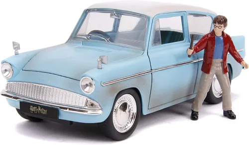 Vista 9 de Jada Harry Potter 1:24 1959 Ford Anglia - Coche fundido a presión y figura de Harry Potter de 2.75 pulgadas, juguetes para niños y adultos