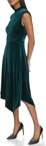 Vista 3 de Karl Lagerfeld Paris Vestido midi de terciopelo para mujer