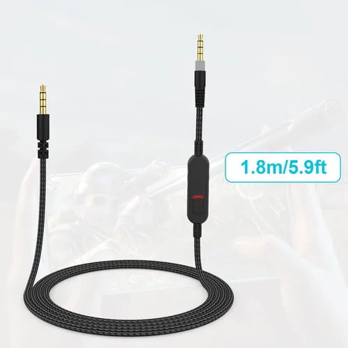 Vista 5 de Cable de audio Cloud Alpha de repuesto con controles de silencio y volumen compatible con auriculares Kingston Cloud Alpha y Cloud Mix