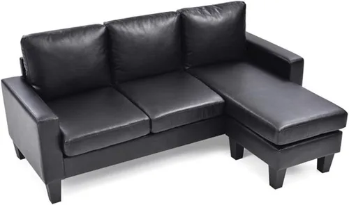 Vista 4 de Glory Furniture Jenna - Sofá de piel sintética en color negro