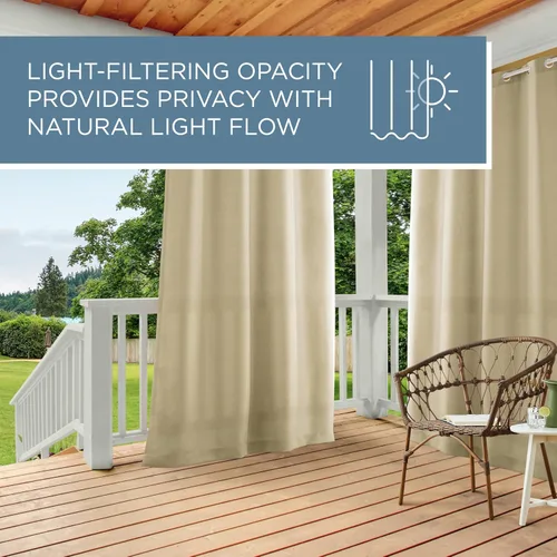 Vista 208 de TOWN & COUNTRY BASICS Cabana Cortinas Sólidas de Peso Pesado para Interiores y Exteriores, Opacidad de Filtrado de Luz con Parte Superior de Ojales