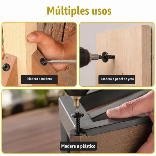 Vista 7 de BCP Fasteners #8 x 1/2", 100 Unidades Tornillos Phillips Pequeños Negros de Cabeza de Armadura Modificada, Punta Afilada de Rosca Profunda, Acero al
