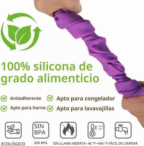 Vista 5 de Paquete de 2 moldes de silicona para barra de granola, molde de barra energética rectangular de 12 cavidades, moldes de barra de cereales