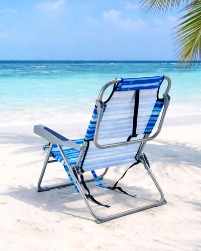 Vista 7 de GVDV Sillas de playa tipo mochila para adultos, silla plegable plana portátil con portavasos y toalleros, silla reclinable ajustable de 4 posiciones