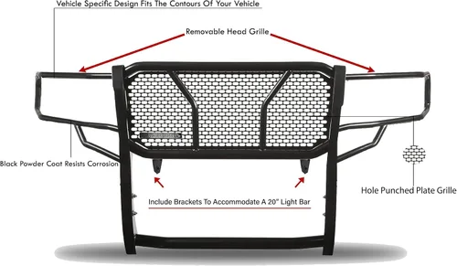 Vista 3 de Black Horse - Protector de rejilla resistente compatible con Dodge 07-09 / 07-16 Sprinter /10-20 Mercedes-Benz Sprinter (excl. 2015 4x4) parachoques