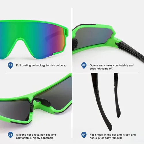 Vista 2 de YuJian Gafas de ciclismo para mujeres y hombres, protección UV, gafas de sol deportivas al aire libre para béisbol, pesca, correr, sombra