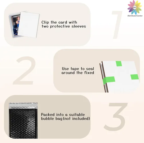 Vista 4 de Mat Board Center - Paquete de 100 protectores de cartón para tarjetas Blanco