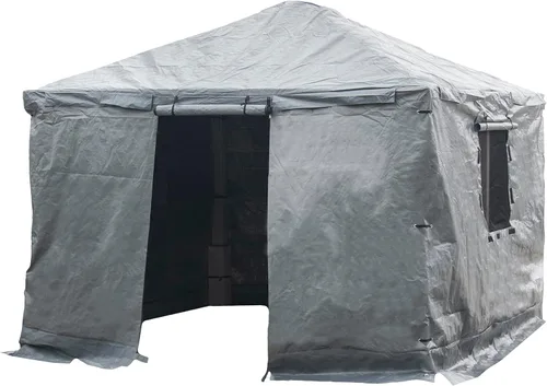 Vista 31 de Sojag Cubierta de invierno para cenadores, accesorio impermeable de 8 x 8 pies con puerta enrollable y paneles ventilados, almacenamiento al aire