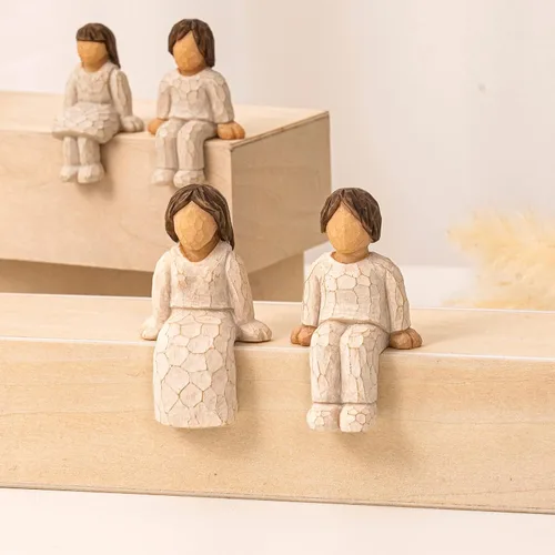 Vista 5 de Figuras combinadas personalizadas para elegir tu familia, 10 años que hicimos una escultura de resina familiar, figura esculpida pintada a mano