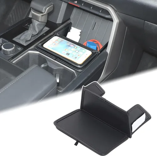 Vista 13 de Aunginsy Funda para caja de almacenamiento oculta compatible con Toyota Tundra 2022 2023 2024 2025 2026, bandeja organizadora de consola central