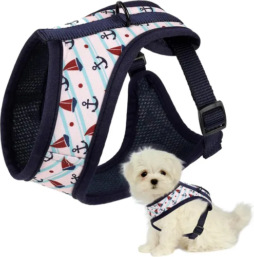 Vista 27 de Mile High Life Arnés para perro, chaleco floral de malla de aire para perros y gatos pequeños de 20 libras, fácil de poner, cierre fácil ajustable