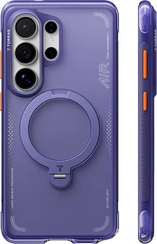 Vista 36 de TORRAS Ostand Q3 Air - Funda para iPhone 17 Pro con soporte magnético de 360°, compatible con MagSafe, probada contra caídas de grado mil, botón