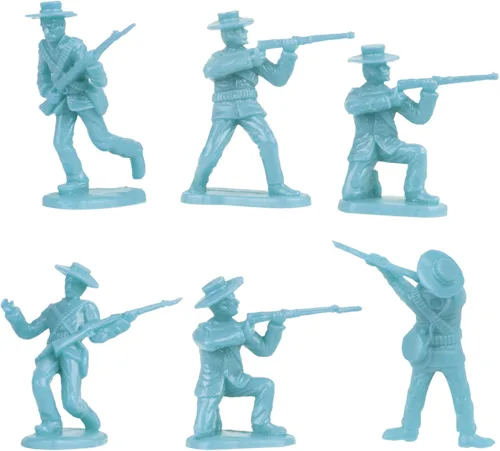 Vista 4 de BMC The Alamo Plastic Army Men - Figuras de soldado de 37 piezas de Texas vs. Mexico