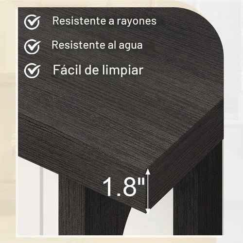 Vista 6 de Mesa consola negra, mesa de entrada de madera de 55 pulgadas, mesas estrechas para sofá, mesas de pasillo para sala de estar, entrada, vestíbulo