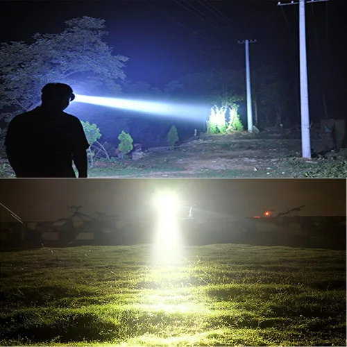 Vista 3 de Odear Linterna de LED para la cabeza, con luz muy brillante, recargable. Luz para la cabeza, con batería, para caza, camping, o pesca.