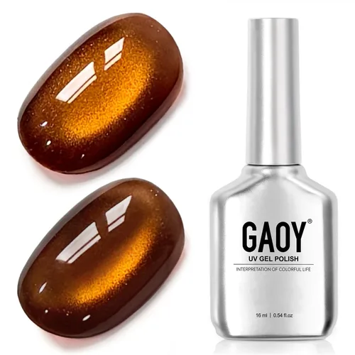 Vista 71 de GAOY Esmalte de uñas de gel Brown Cat Eye, 4629 azul ámbar, 0.5 fl oz Ámbar azul