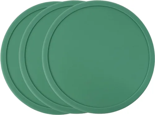 Vista 12 de ONLYKXY 3 posavasos de silicona de 3.93 pulgadas, posavasos redondos para bebidas, café, té (negro)