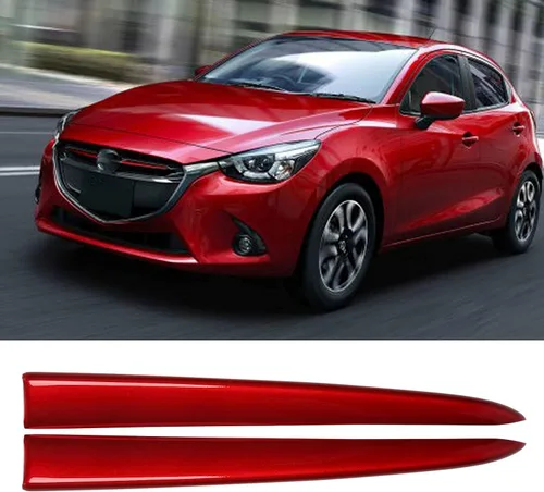 Vista 2 de Cubierta de la parrilla delantera del coche Moldura para 2 Demio 2015-2017 DJ DL Mazda2 Hatchback Sedan Styling Rojo