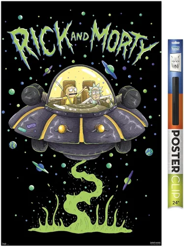 Vista 13 de Trends International Rick And Morty - Póster de pared de barco, 14.725 x 22.375 pulgadas, versión enmarcada de madera de granero