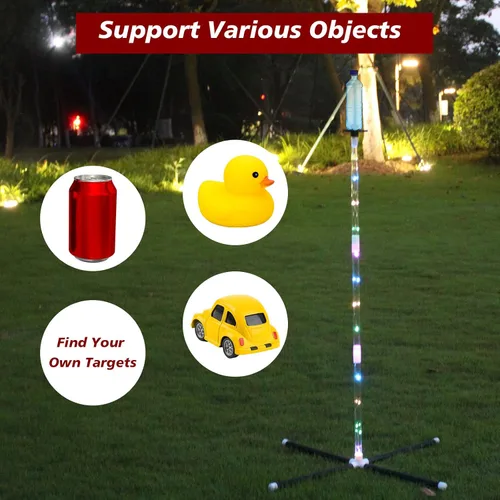 Vista 5 de OUTTOY Juegos de patio al aire libre para adultos y familia, juego de limbo 2 en 1, juego de discos voladores con luz, adecuado para patios