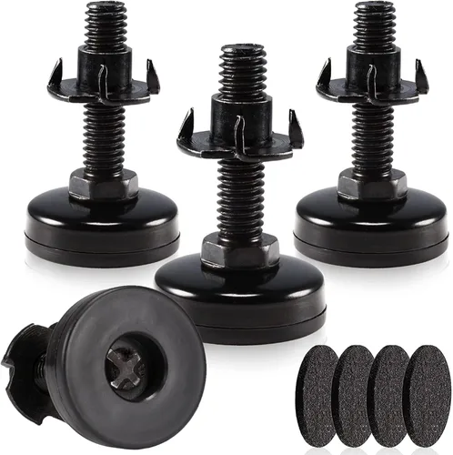 Vista 8 de Pies niveladores de muebles ajustables y resistentes para armarios, sofás, mesas, sillas, elevadores, soporte de 1320 libras, kit de tuercas en T