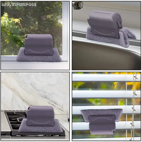 Vista 7 de Juego de herramientas mágicas de limpieza de rieles de ventana, 3 cepillos de limpieza de ranuras + 2 cepillos de limpieza de ranura para ventana