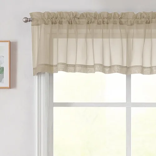 Vista 15 de 2 paneles de cortinas traslúcidas blancas para dormitorio, sala de estar, 96 pulgadas de largo, modernas, suaves, ligeras, con bolsillo para barra