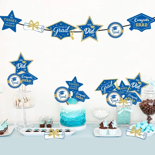 Vista 7 de party greeting Juego de 24 decoraciones de graduación 2026, decoración de mesa de clase de 2026, felicitaciones para fiesta de graduación, centros