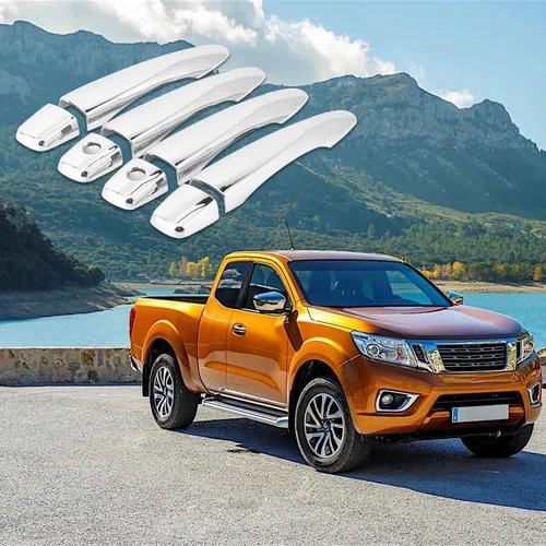 Vista 5 de Cubierta de manija de puerta, cubierta de manija de puerta de automóvil, cubierta de protección para Nissan Navara NP300 Frontier 2015‑2019