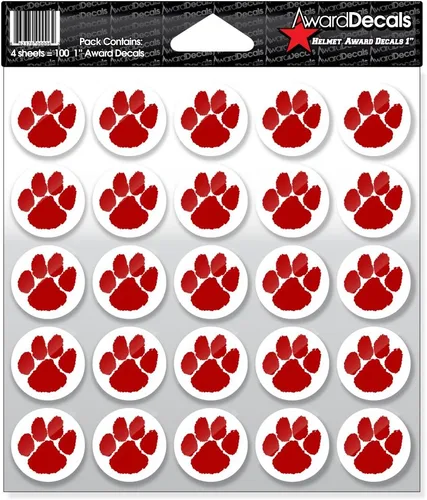 Vista 14 de Award Decals Juego de calcomanías de pata (negro sobre transparente) (100 calcomanías) de 1 pulgada, calcomanías originales Award Decals Premium