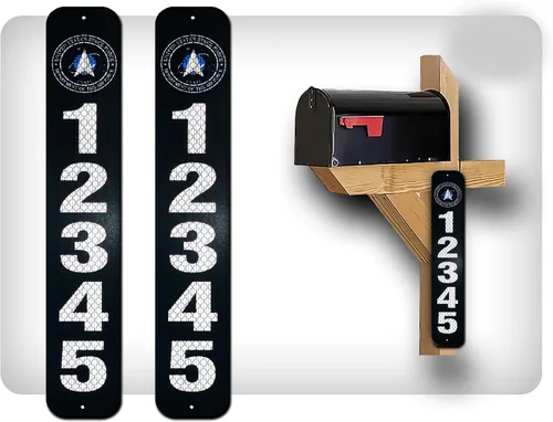 Vista 8 de Curb N Sign - Placas de números para buzón – 3 x 10 pulgadas hechas de aluminio reflectante de alta calidad – Números de buzón súper reflectantes